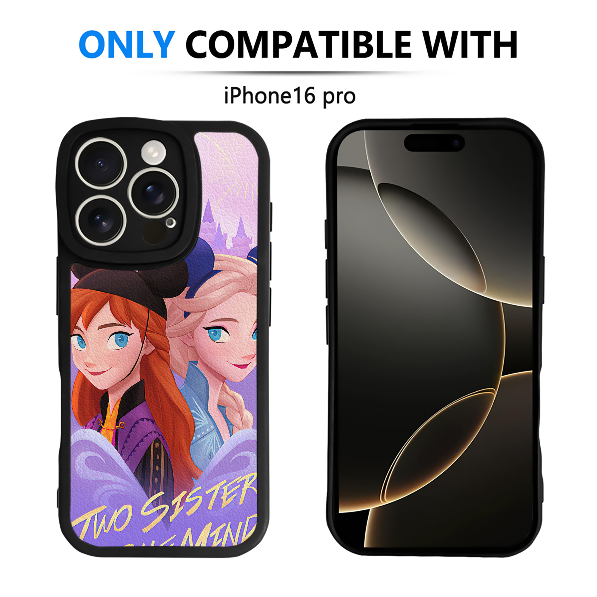 （画像用） アナと雪の女王 アンナ エルサ Frozen Anna Elsa 【iPhone 16シリーズ対応】シリコンスマホケース（レザー調） 材質：シリコン